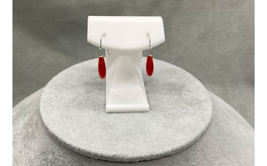 さんごの吉良:赤珊瑚のドロップ型ピアス高知県宿毛市27000衣類・装飾品・工芸品アクセサリー