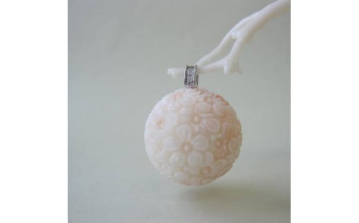 珊瑚職人館の珊瑚ペンダント73高知県宿毛市240000衣類・装飾品・工芸品アクセサリー