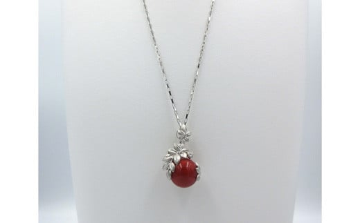土佐沖血赤珊瑚14.7mmK18WGペンダント(2083-6)高知県宿毛市1600000衣類・装飾品・工芸品アクセサリー