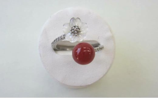 珊瑚職人館の珊瑚の指輪42高知県宿毛市120000衣類・装飾品・工芸品アクセサリー