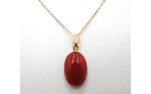 土佐沖血赤珊瑚のカボションペンダント(fpe-115)高知県宿毛市280000衣類・装飾品・工芸品アクセサリー