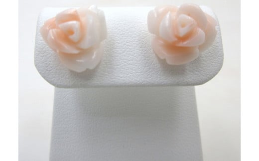 ミス珊瑚 バラ 約11.5mm K18 ピアス (fpi-208)高知県宿毛市40000衣類・装飾品・工芸品アクセサリー