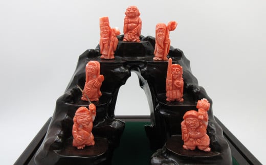 桃珊瑚七福神置物(fok-1)高知県宿毛市4600000衣類・装飾品・工芸品その他 装飾品・工芸品