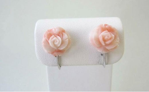 珊瑚職人館の珊瑚のイヤリング55高知県宿毛市24000衣類・装飾品・工芸品アクセサリー