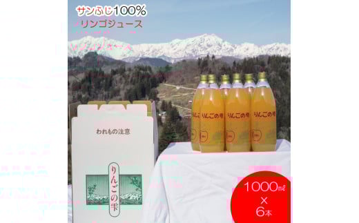 258*サンふじりんご100%ジュース1L 6本長野県小川村15000お茶・飲料果汁・野菜飲料