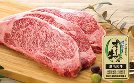 牛肉 オリーブ牛 ロース ステーキ 1kg (3枚)【化粧箱入り】【配送不可:離島】香川県坂出市60000肉牛肉