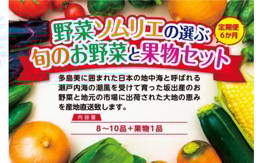 【定期便6回】野菜ソムリエの選ぶ旬のお野菜と果物セット香川県坂出市72000野菜・きのこその他 野菜