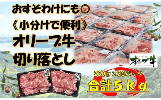 《おすそわけにも・小分け・大容量》オリーブ牛切り落とし5000g香川県坂出市112000肉牛肉