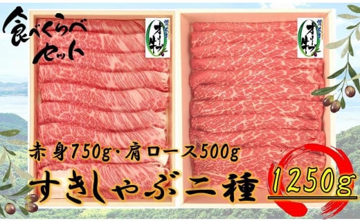 オリーブ牛すきしゃぶ二昧Bセット 1250g香川県坂出市60000肉牛肉