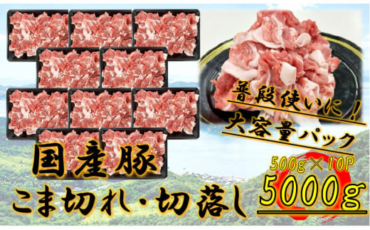 国産豚 こま切れ 5000g香川県坂出市30000肉豚肉