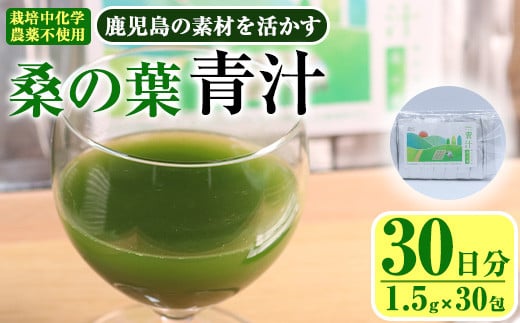 鹿児島県産 桑の葉 茶農家が作った素材を活かす美味しい青汁 (1.5g×30包・計30日分)国産 鹿児島県産 桑【アグリおおすみ】A-376鹿児島県曽於市9000お茶・飲料果汁・野菜飲料