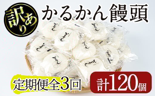【訳あり】鹿児島の郷土菓子かるかん饅頭(定期便 全3回計120個) 鹿児島県産 和菓子 かるかん【津曲食品】T27鹿児島県曽於市45000菓子・スイーツその他 和菓子