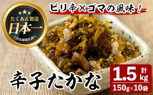 辛子たかな(計1.5kg・150g×10袋) お漬物 高菜 常温【曽於市観光協会】A744鹿児島県曽於市9000鍋セット・総菜・加工食品漬物・梅干・キムチ