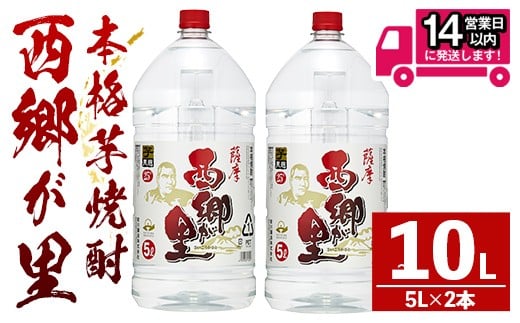 GO!GO!西郷が里 (計10L・5L×2本) 芋焼酎 お酒 本格焼酎 【岩川醸造】A967鹿児島県曽於市20000酒・アルコール焼酎