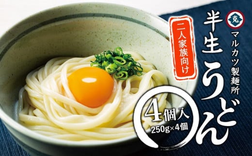 【ギフト用】半生うどん 250g×4個 2人家族向け (贈答用・熨斗つき)香川県小豆島町8000麺うどん