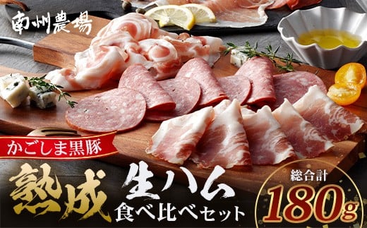 南州農場 黒豚熟成生ハム 4種食べ比べ セット 冷蔵 NS-9 | 国産 肉 お肉 豚肉 豚 にく ぶた かごしま黒豚 生ハム 最高峰 熟成ハム コッパ パンチェッタ コッホサラミ スパイス サラミ 詰め合わ