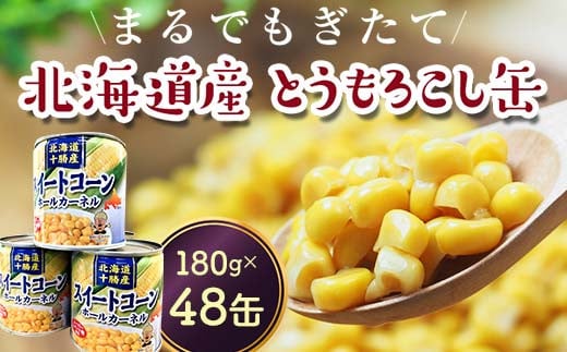 スイートコーン(缶詰) 180g×48個 とうもろこし とうきび 缶詰め 食品 北海道十勝更別村 F21P-453北海道更別村27500菓子・スイーツ煎餅・おかき