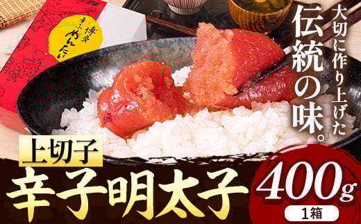 辛子明太子 上切子 400g《30日以内に出荷予定(土日祝除く)》福岡県 鞍手郡 小竹町 博多漁師の里 明太子 めんたいこ 冷凍 福岡県小竹町9000魚介・海産物明太子・その他魚卵