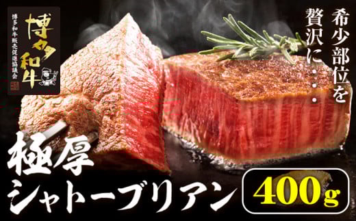 博多和牛 ヒレシャトーブリアンステーキ 400g 久田精肉店株式会社《30日以内に出荷予定(土日祝除く)》小竹町 博多和牛 牛肉 赤身 A5等級 厳選 シャトーブリアン ステーキ 国産 福岡県小竹町80