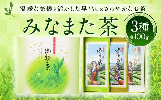 みなまた茶 3点 計 300g (各種100g×3) セット 緑茶 玉緑茶熊本県水俣市12000お茶・飲料お茶