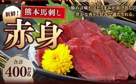 熊本 馬刺し 赤身 約400g (約50g×8) 馬刺 馬肉 馬 赤身刺し熊本県水俣市19000肉ジビエ