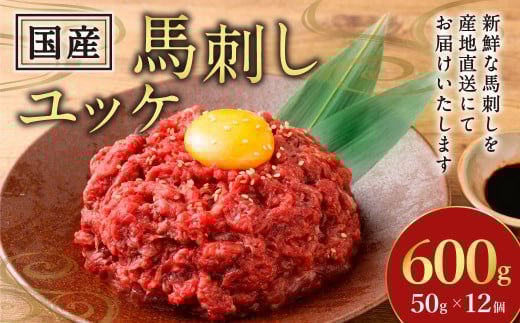 【フジチク】国産馬刺しユッケ 50g×12 合計600g おつまみ 馬刺し 馬肉 馬 赤身 ユッケ 熊本県熊本県水俣市21000肉ジビエ