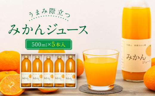 うまみ際立つ みかんジュース500ml_5本入和歌山県海南市24000お茶・飲料果汁・野菜飲料