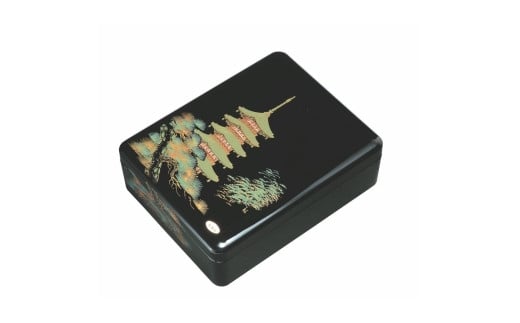 紀州漆器 新丸型文庫DX 黒 五重の塔【YG338】和歌山県海南市36000雑貨・日用品文房具
