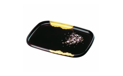 長手盆 PC 42cm 溜 金雲さくら【YG11】和歌山県海南市20500雑貨・日用品食器・グラス
