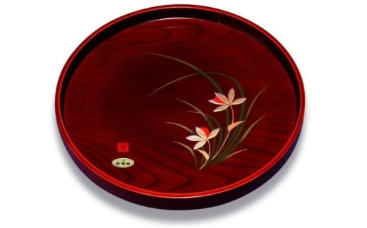 木製丸盆 30cm 春らん【YG390】和歌山県海南市38500雑貨・日用品食器・グラス