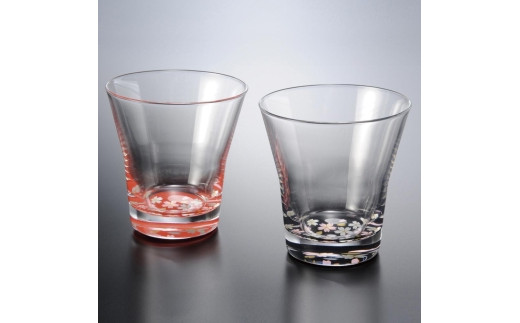 ぬりもん de Verre フリーグラス 蒔絵 桜 ペアセット和歌山県海南市22000雑貨・日用品食器・グラス
