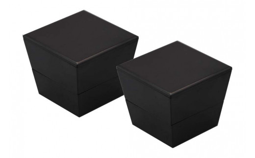 台形ミニ入子二段重箱2個組/黒和歌山県海南市53000衣類・装飾品・工芸品その他 装飾品・工芸品