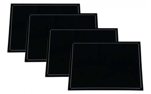 ライン長角折敷4枚組/黒和歌山県海南市89000衣類・装飾品・工芸品その他 装飾品・工芸品