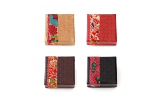 柿渋塗 四つ目箱 小箱サイズ4色布付セット【TN90】和歌山県海南市22000衣類・装飾品・工芸品その他 装飾品・工芸品