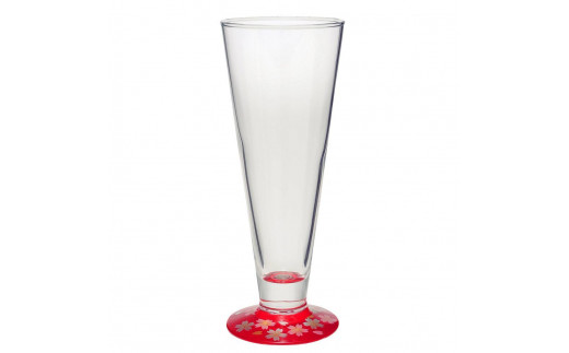 ぬりもん de Verre ピルスナーグラス 蒔絵 桜 赤和歌山県海南市12000雑貨・日用品食器・グラス
