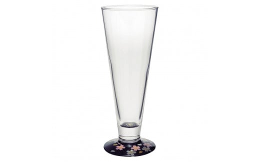 ぬりもん de Verre ピルスナーグラス 蒔絵 桜 黒和歌山県海南市12000雑貨・日用品食器・グラス