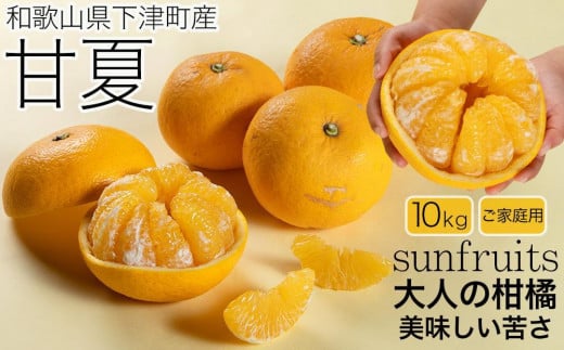 甘夏 約10kg 大小混合 《ご家庭用》 和歌山県産 農園直送 まごころ産直みかん 【北海道・沖縄県・一部離島 配送不可】サンフルーツ 新甘夏 田ノ浦オレンジ あまなつ みかん【Mg10】和歌山県