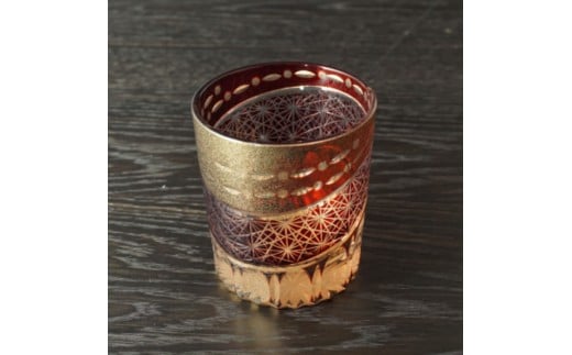 砂金切子グラス(漆技) レッド和歌山県海南市48000衣類・装飾品・工芸品その他 装飾品・工芸品
