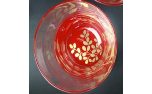 みよし漆器本舗 ぬりもん de Verre フリーグラス 単品 210ml 蒔絵 紀州塗り 赤/萩和歌山県海南市9500雑貨・日用品食器・グラス