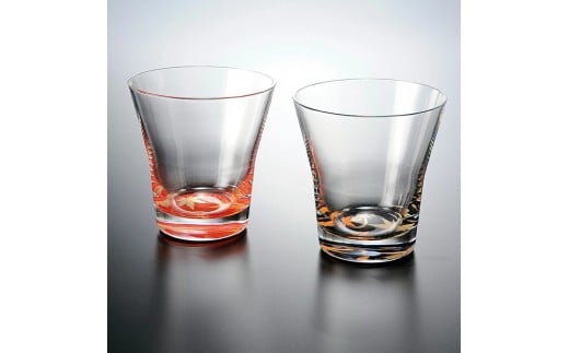 みよし漆器本舗 ぬりもん de Verre フリーグラス 紅葉 ペアセット 赤 黒 210ml和歌山県海南市20000雑貨・日用品食器・グラス