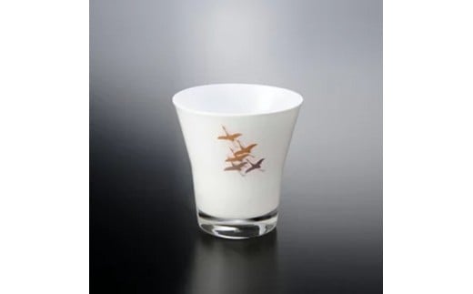 みよし漆器本舗 紀州塗り ぬりもん de Verre フリーグラス 蒔絵 千羽鶴 白 210ml和歌山県海南市10500雑貨・日用品食器・グラス