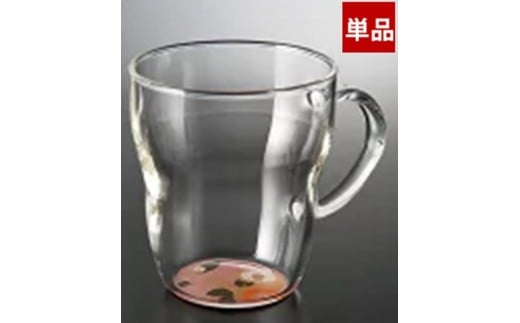 みよし漆器本舗 ぬりもん de Verre 耐熱マグカップ 蒔絵 単品 ピンク 330ml和歌山県海南市11500雑貨・日用品食器・グラス