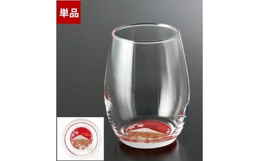 みよし漆器本舗 紀州塗り ぬりもん de Verre ダルマグラス 蒔絵 富士山 単品 赤 200ml和歌山県海南市8000雑貨・日用品食器・グラス
