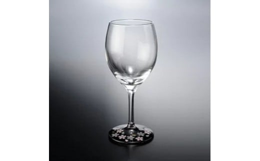 みよし漆器本舗 紀州塗り ぬりもん de Verre ワインカップ 蒔絵 桜 黒 300ml和歌山県海南市13000雑貨・日用品食器・グラス