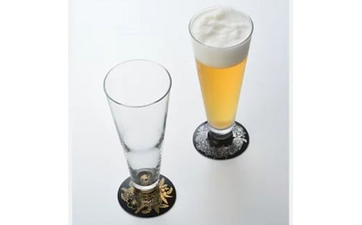 みよし漆器本舗 紀州塗り ぬりもん de Verre ピルスナーグラス ペアセット 金 銀 ボタニカル 285ml和歌山県海南市21000雑貨・日用品食器・グラス