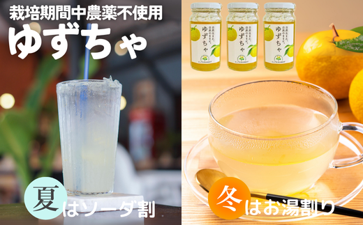 楽しみ方いろいろ! 「ゆずの里上之保」 ゆずちゃ 3個 お湯割り ソーダ割り ジャムとしても使える 〜栽培期間中農薬不使用の上之保産柚子を使用 自家栽培 ゆず茶 国産 柚子 ユズ フルーツ
