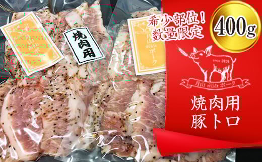 FYN6-193 《希少部位!数量限定》【月山maltポーク】山形県産焼肉用豚トロ 400g 豚肉 山形県 西川町山形県西川町5000肉豚肉