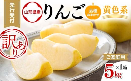 FYN9-969 ≪2025年先行予約≫ ご家庭用 山形県産 品種おまかせ りんご 黄色系 5kg 2025年10月上旬から順次発送 林檎 リンゴ 果物 くだもの フルーツ 秋果実 冬果実 家庭用 自宅用 訳あり 農業者 農