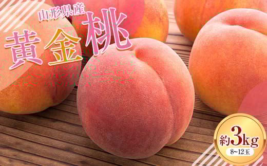 FYN6-114 ≪2026年先行予約≫山形県産 黄金桃 約3kg(8〜12玉) 秀品 柔らかくなる 2026年8月中旬から順次発送 黄桃 黄色 桃 もも モモ 果物 くだもの 夏果実 フルーツ 産地直送 山形県 西川町 月山