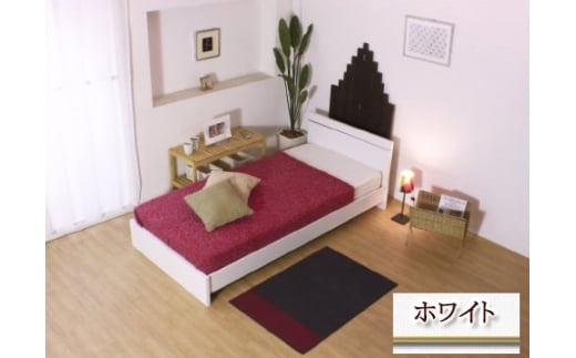 【組立サービス付】284 シングルサイズ パネル型ラインデザインベッド 国産ポケットコイルマットレス(108618)付(ホワイト)(1380)愛知県知立市307000雑貨・日用品寝具・タオル